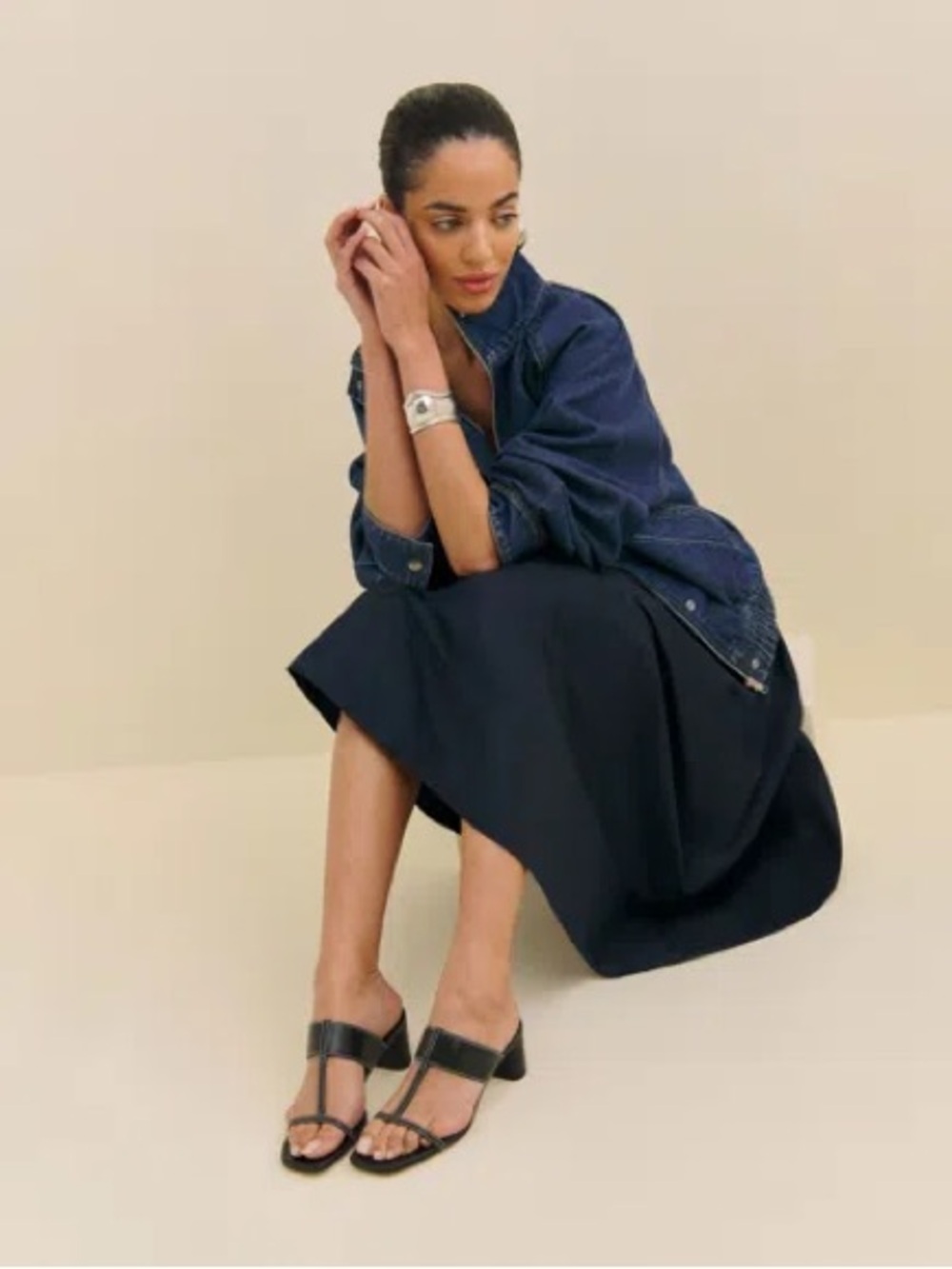 NWT Reformation Black Sardinia Heeled Sandal